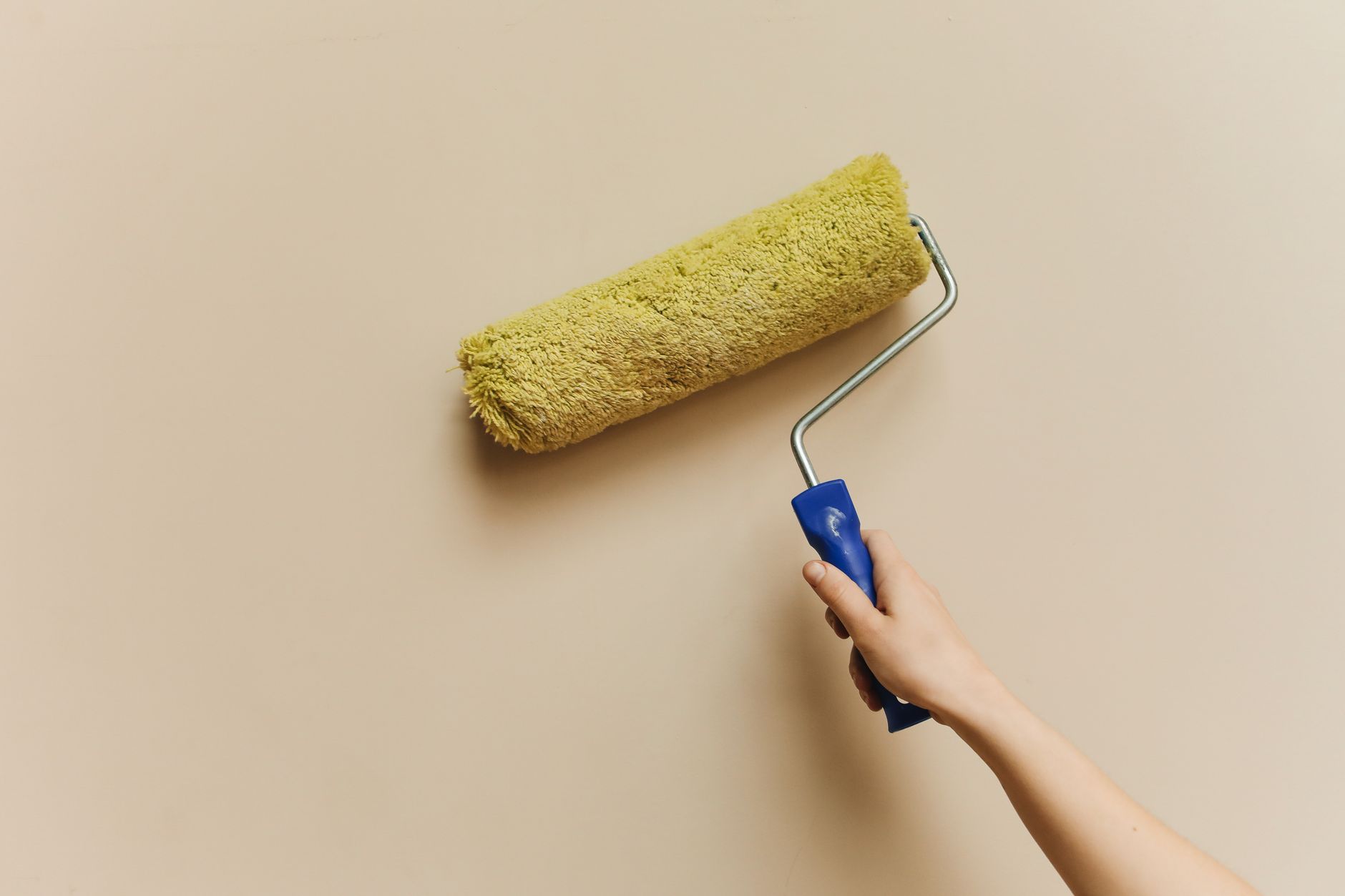 Freshly painted interior wall with clean edges